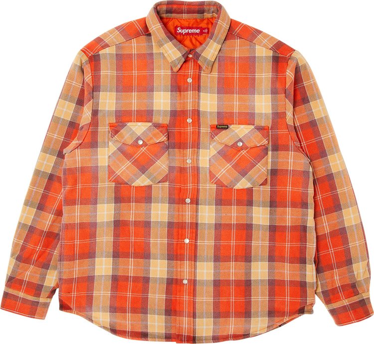 Supreme Quilted Flannel Snap Shirt 'Orange'