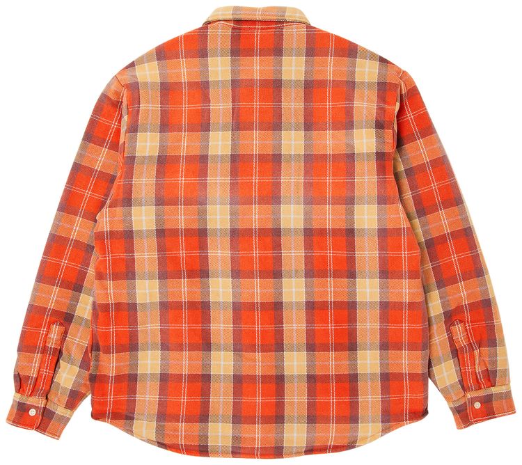 Supreme Quilted Flannel Snap Shirt Orange