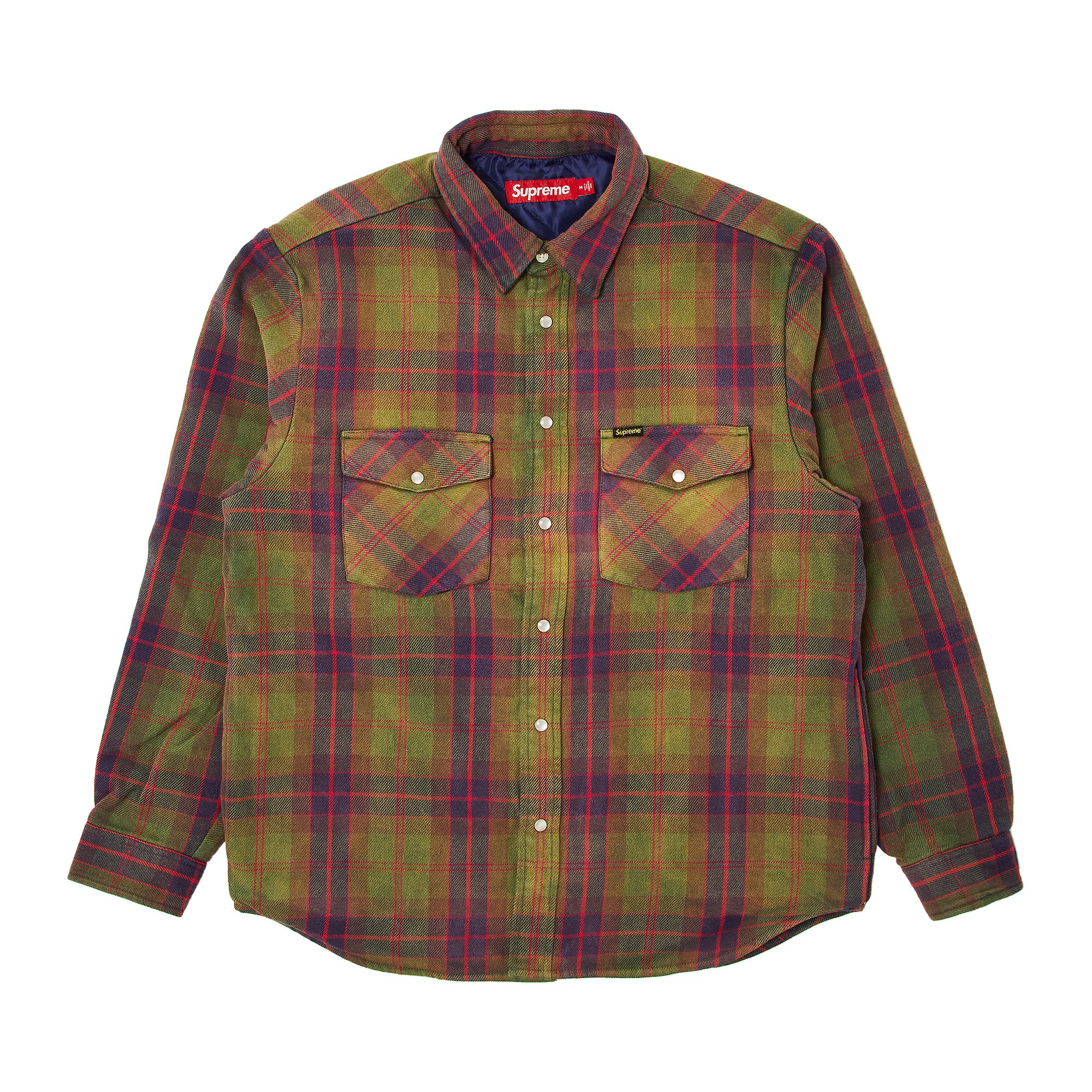 Supreme Quilted Flannel Snap Shirt 'Green'