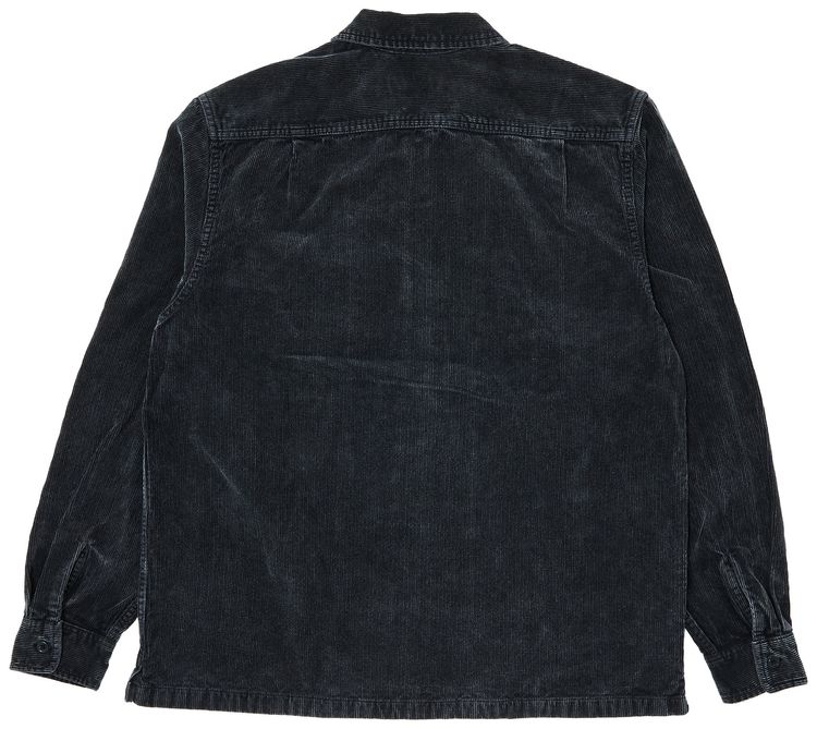 Supreme Washed Corduroy Zip Up Shirt Black