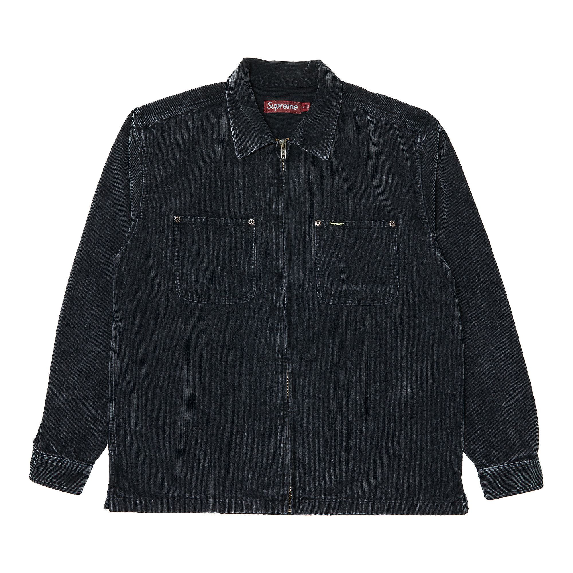 Buy Supreme Washed Corduroy Zip Up Shirt 'Black' - SS24S27