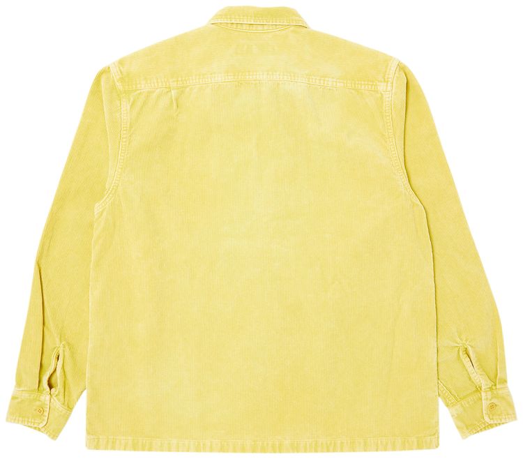 Supreme Washed Corduroy Zip Up Shirt Yellow