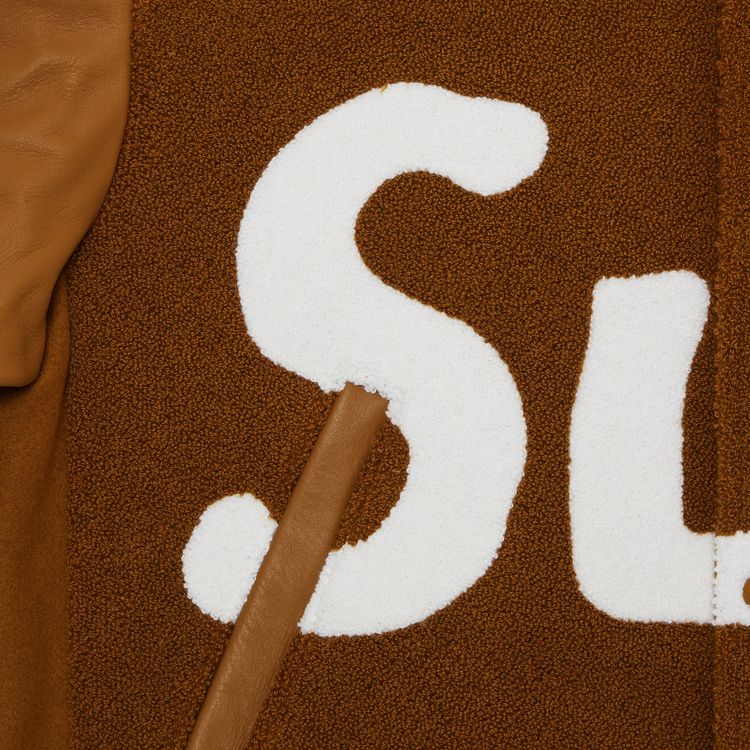 Supreme Big Logo Chenille Varsity Jacket Mustard