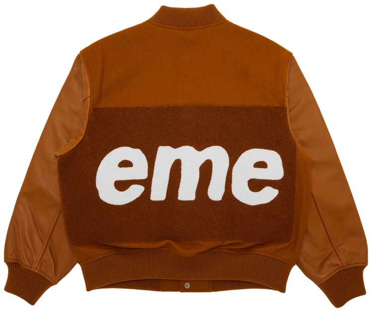 Supreme Big Logo Chenille Varsity Jacket Mustard