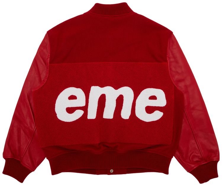 Supreme Big Logo Chenille Varsity Jacket Red