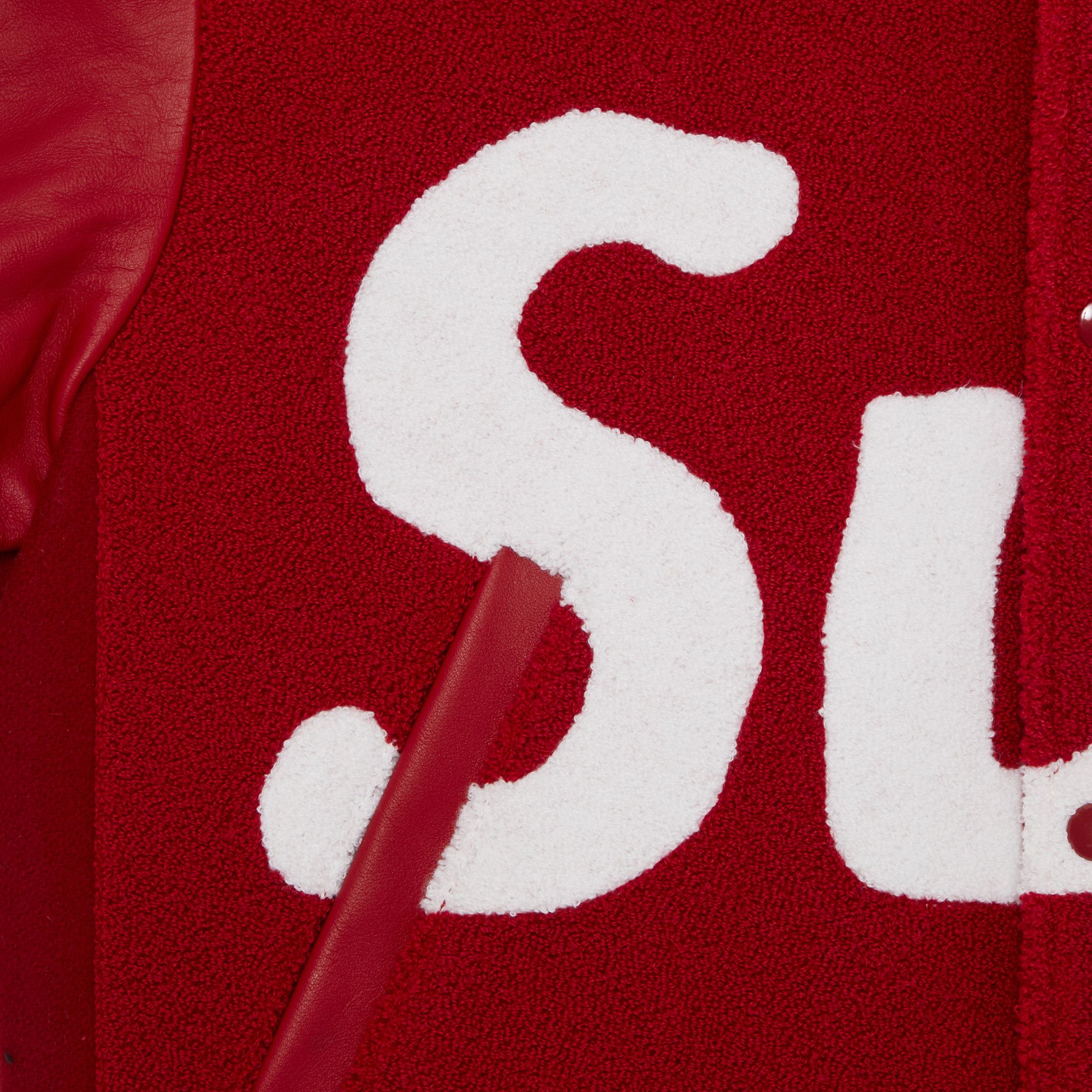 Supreme Big Logo Chenille Varsity Jacket Black Men's - SS24 - US
