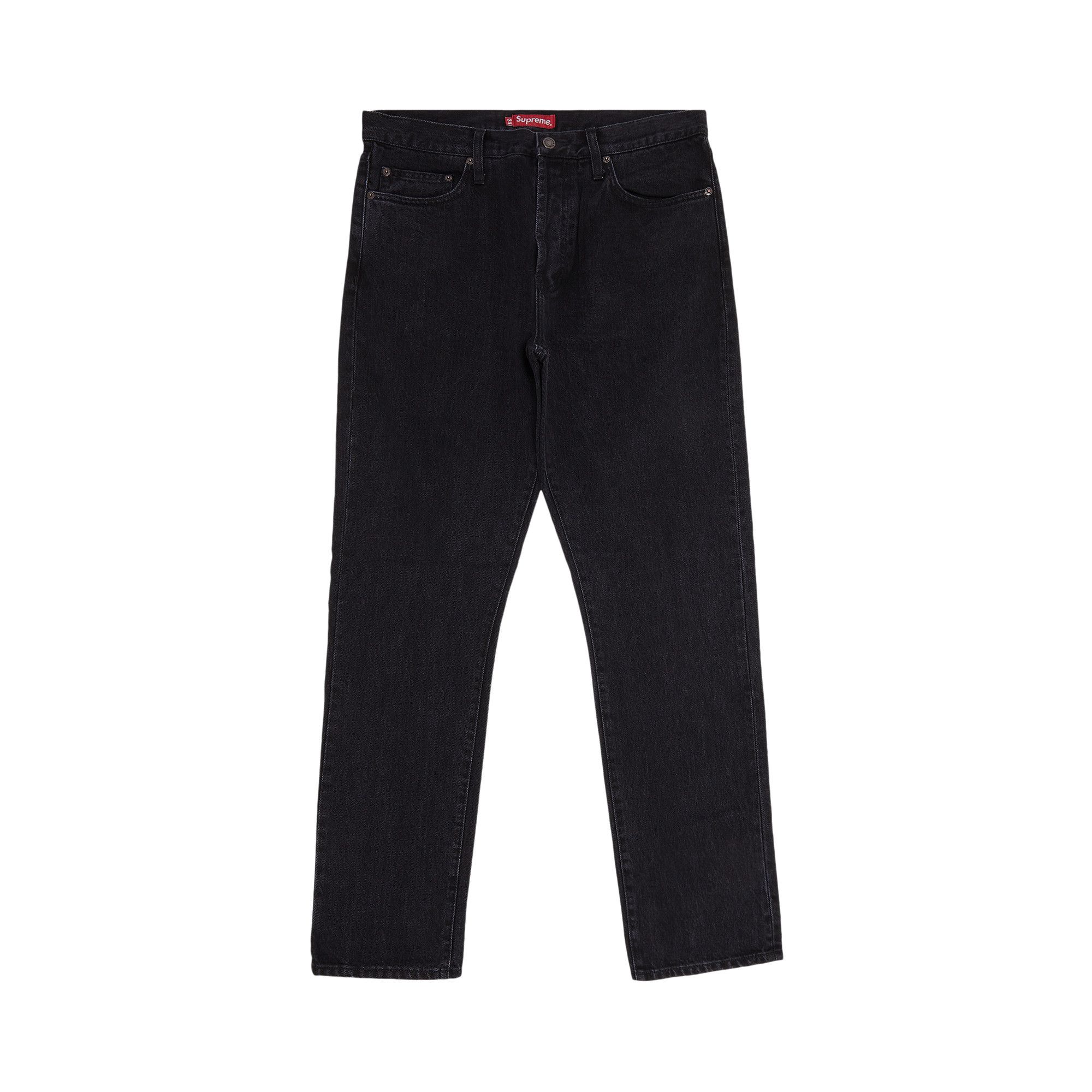 Supreme stone washed black slim jeans top