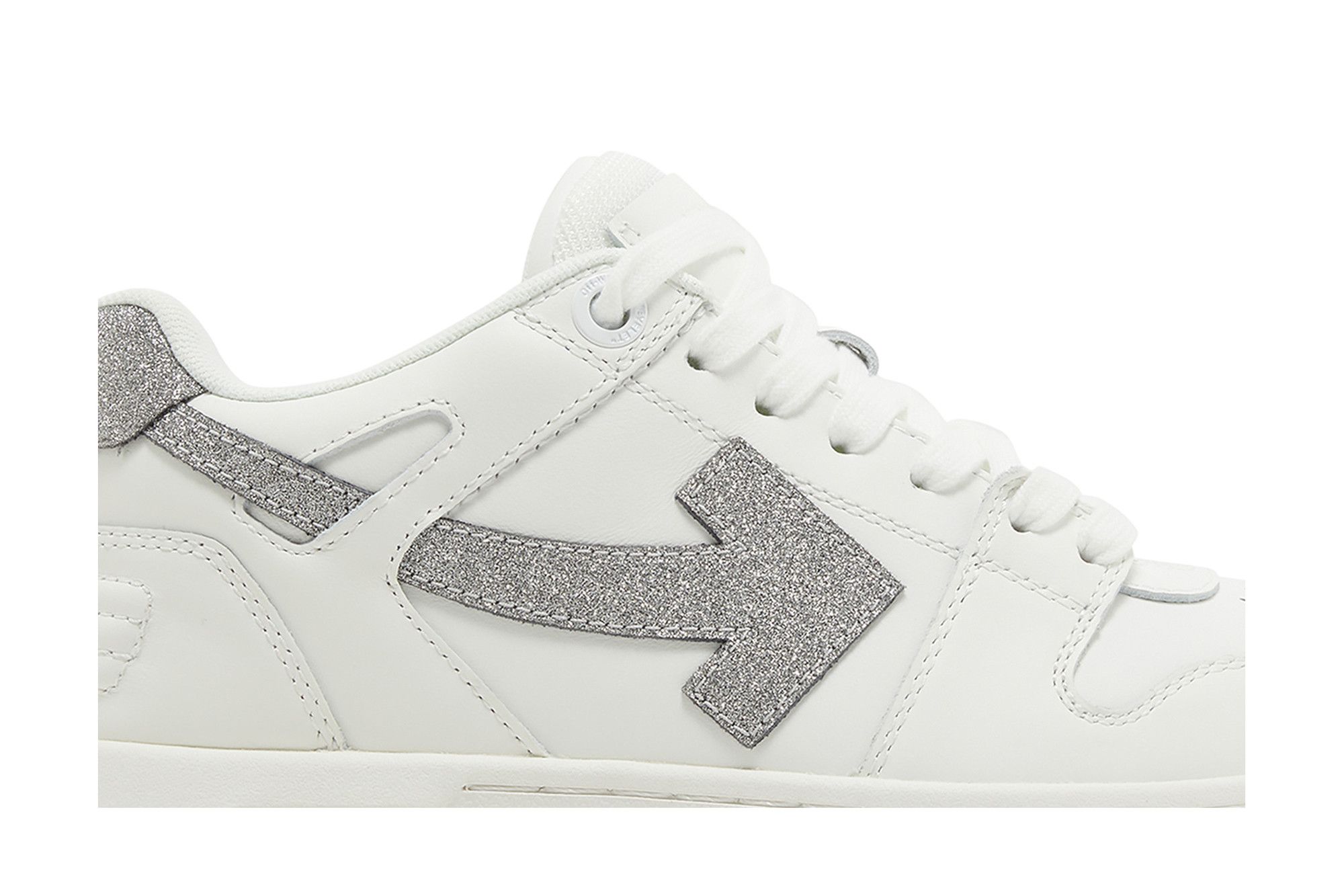 Size 7.0 Off-White Wmns Out of Office 'White Silver Glitter'