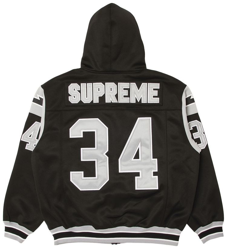 Supreme Football Zip Up Hooded Sweatshirt Black