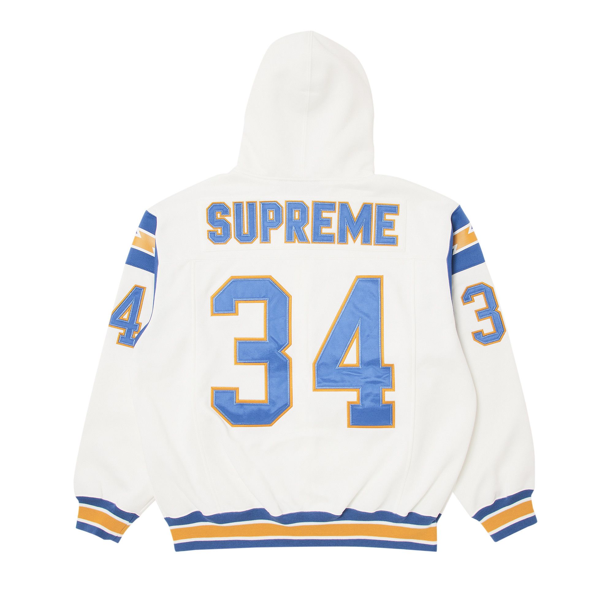 Size l Supreme Football Zip Up Hooded Sweatshirt 'White'