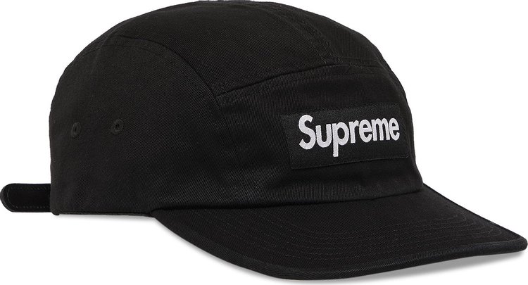 Supreme Washed Chino Twill Camp Cap Black