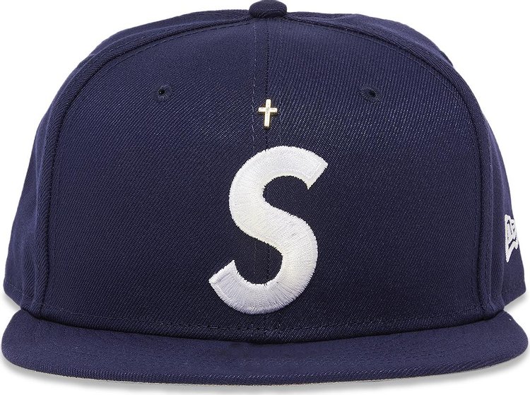 Supreme Gold Cross S Logo New Era Light Navy