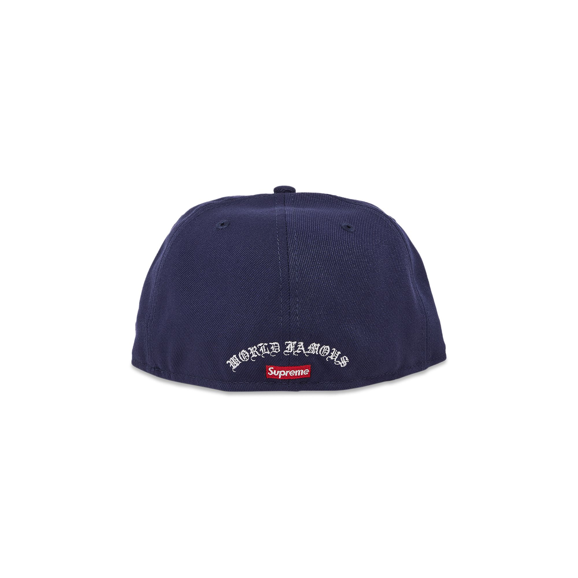 Size 7 3/8 Supreme Gold Cross S Logo New Era 'Light Navy'