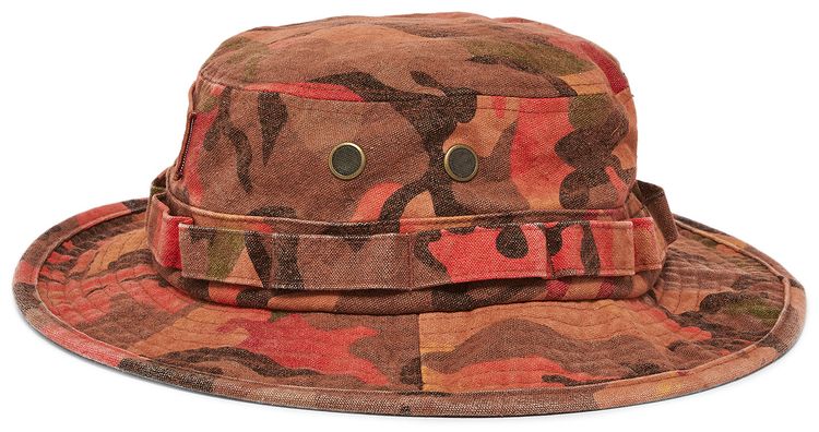 Supreme Washed Canvas Boonie Orange Camo