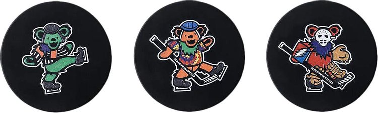 Market x Sherwood x Grateful Dead Hockey Puck 3 Pack Black