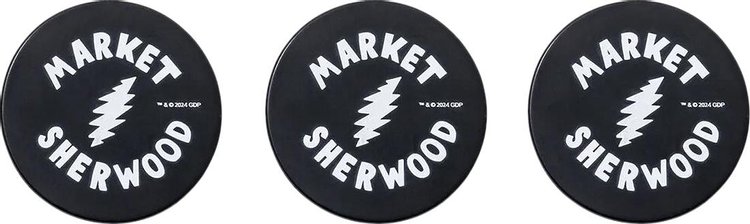 Market x Sherwood x Grateful Dead Hockey Puck 3 Pack Black