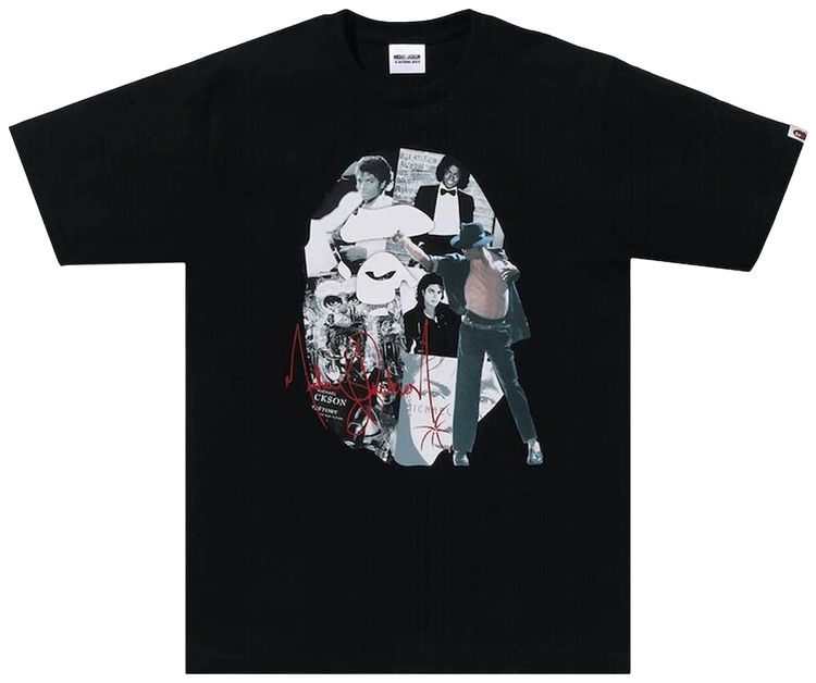 BAPE x Michael Jackson Album Jacket Ape Head Tee Black