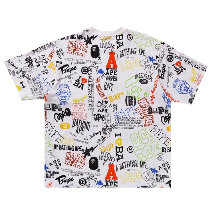 BAPE Hand Draw Pattern Relaxed Fit Tee White