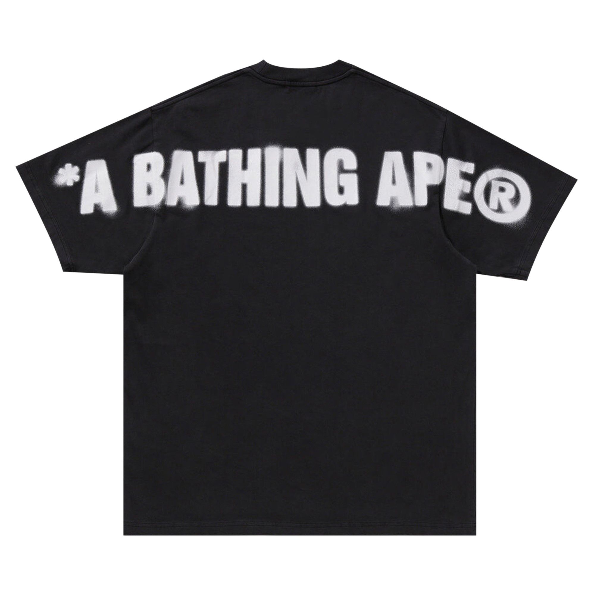 Buy BAPE Spray Ape Head Garment Dyed Relaxed Fit Tee 'Black
