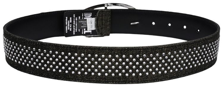 Diesel Denim Crystal Buckle Belt Black