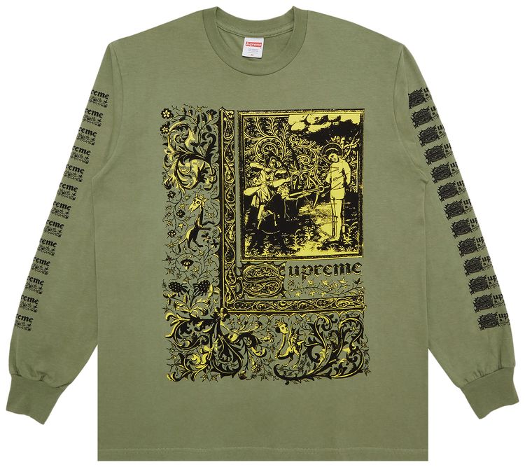 Supreme Saint Sebastian Long Sleeve Tee Light Olive