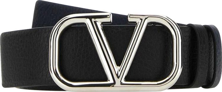 Valentino V Logo Signature Belt Black