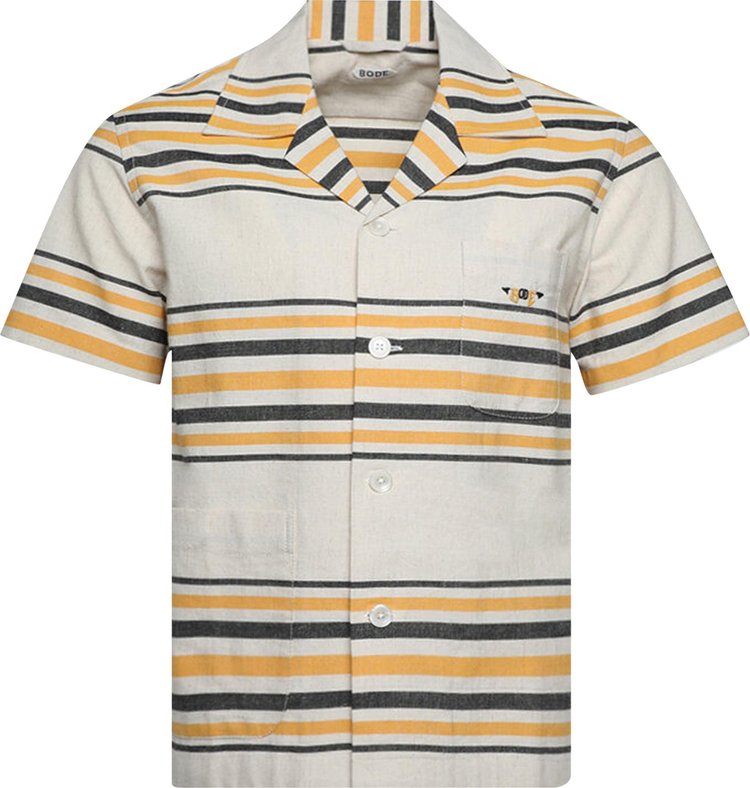 Bode Namesake Stripe Short-Sleeve Shirt 'Ecru/Multicolor'