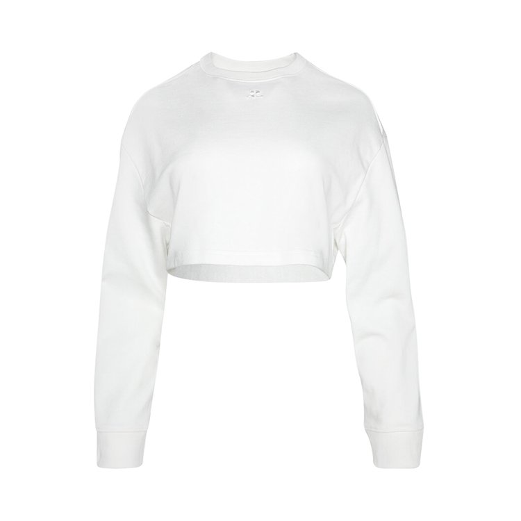 Courrèges Cocoon Fleece Cropped Sweater 'Heritage White'