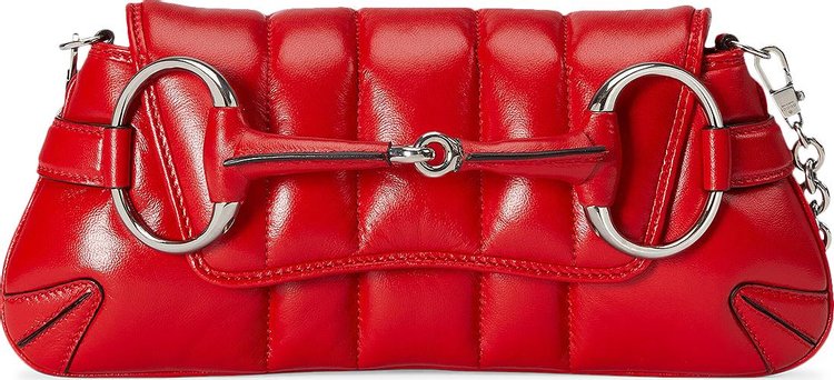 Gucci Horsebit Chain Small Shoulder Bag Beret Red