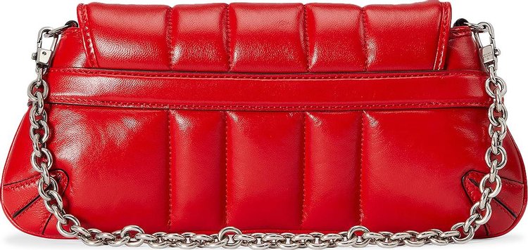 Gucci Horsebit Chain Small Shoulder Bag Beret Red