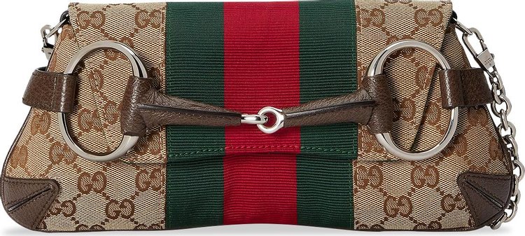 Gucci Horsebit Chain Small Shoulder Bag BeigeEbony