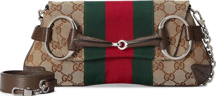 Gucci Horsebit Chain Small Shoulder Bag BeigeEbony