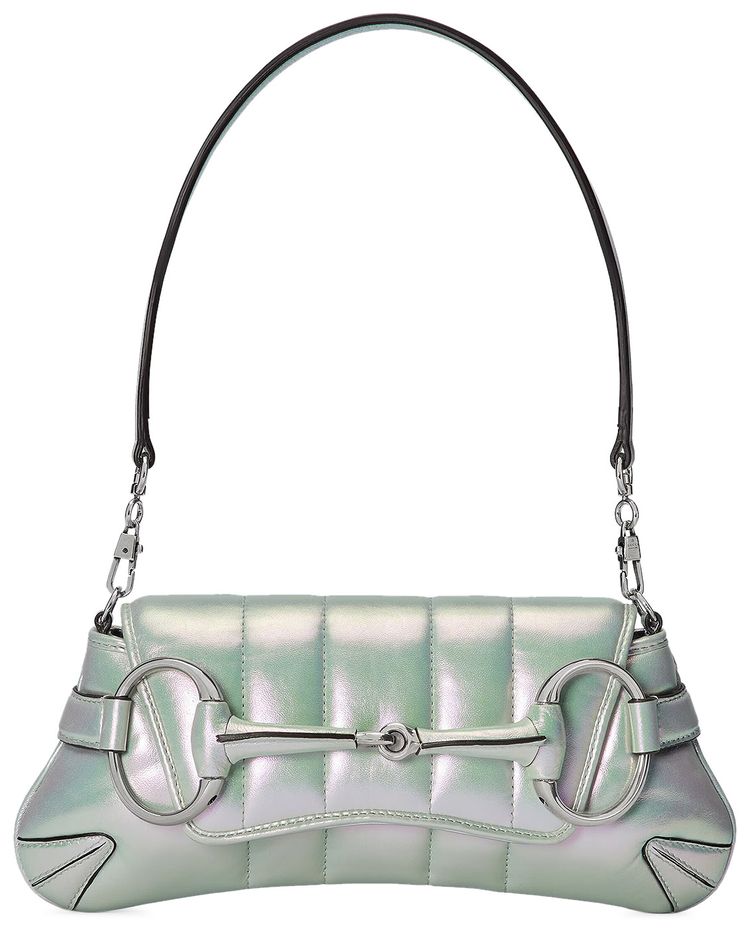 Gucci Horsebit Chain Small Shoulder Bag Green Iridescent