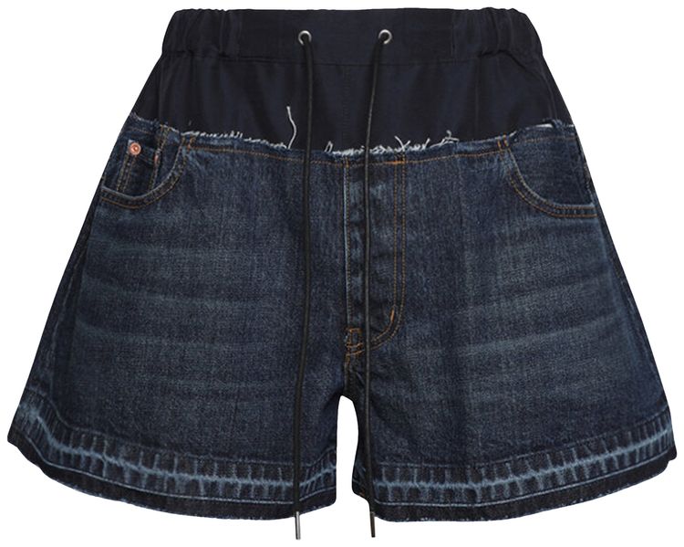 Sacai Denim Shorts Blue