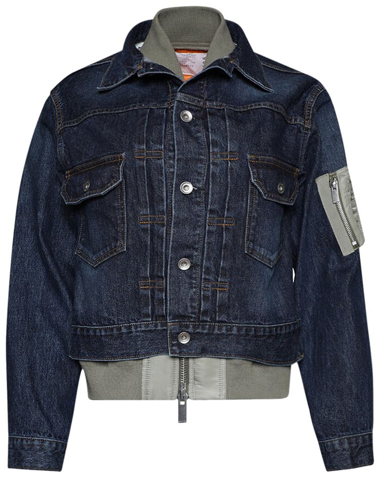 Sacai Denim Blouson BlueLight Khaki