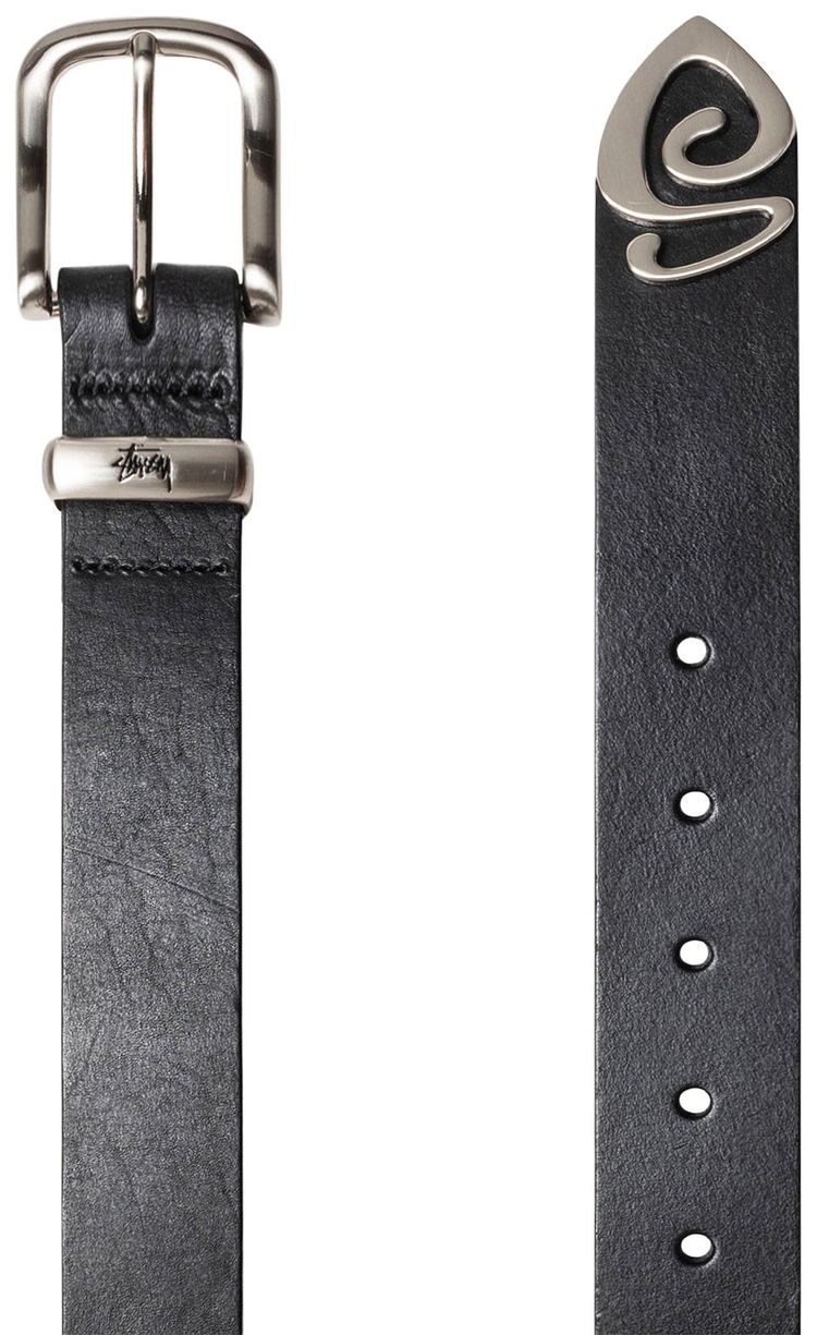 Stussy Metal S Tip Belt Black