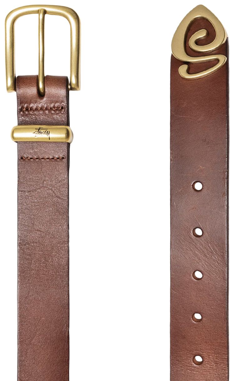 Stussy Metal S Tip Belt Desert