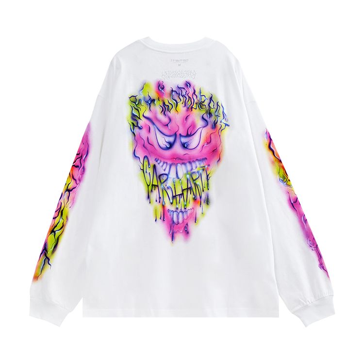 Carhartt WIP Baby Brush Grin Long Sleeve Tee White