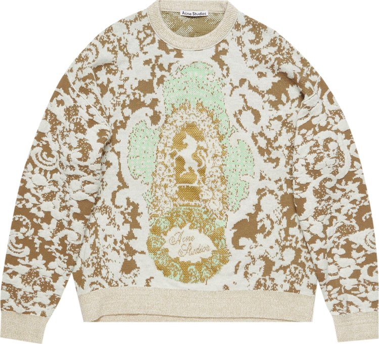 Acne Studios Jacquard Sweater Jade GreenOff White