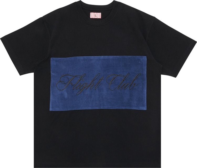 Flight Club Script T-Shirt 'Black/Velour Navy'