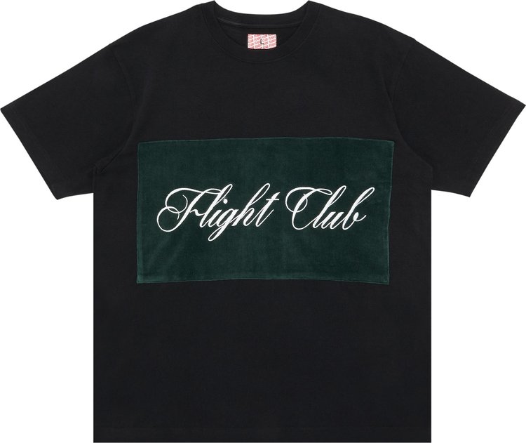 Flight Club Script T-Shirt 'Black/Velour Green'