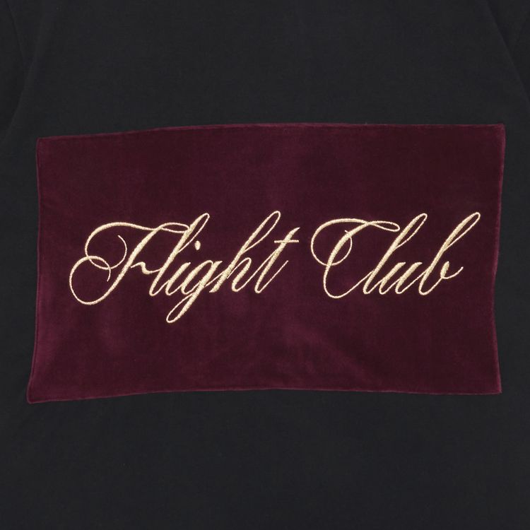 Flight Club Script T Shirt BlackVelour Burgundy