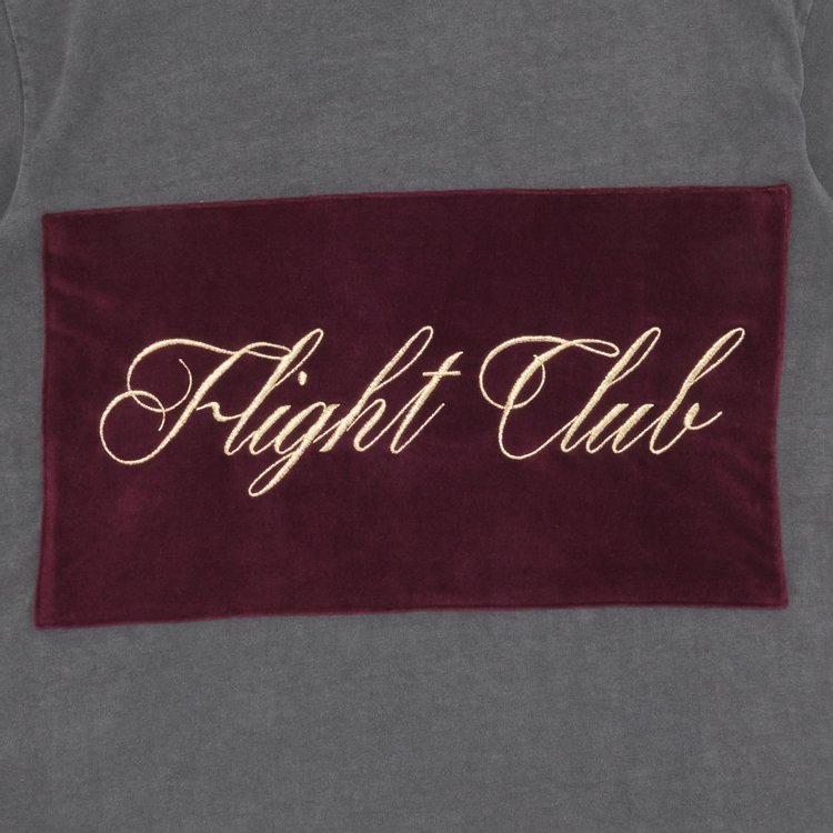 Flight Club Script T Shirt Washed BlackVelour Burgundy