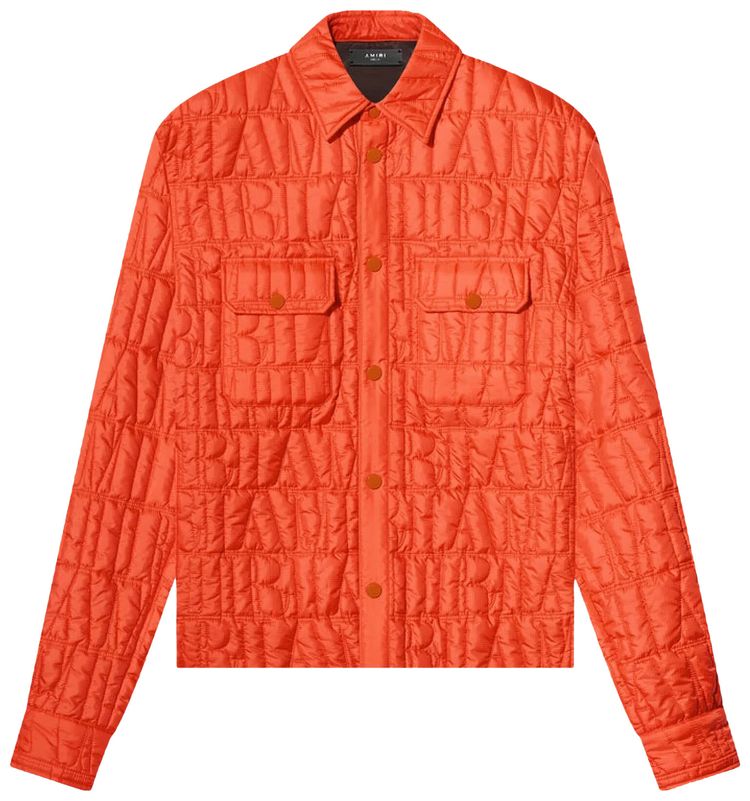 Amiri Quilted Logo Overshirt Orange