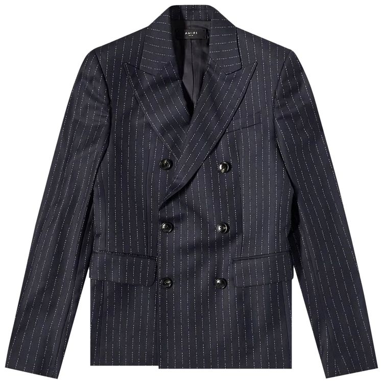 Amiri Repeating Double Breasted Blazer Navy