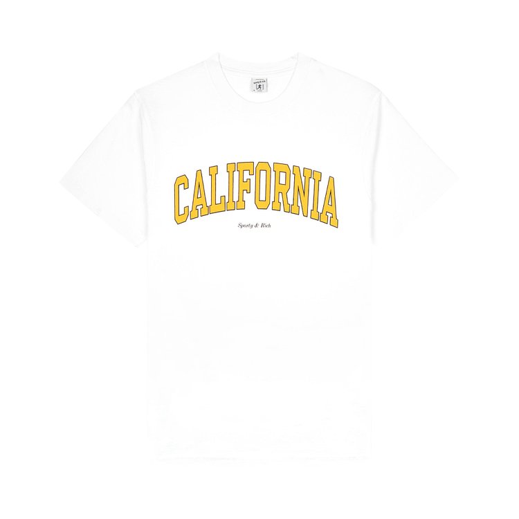 Sporty & Rich California T-Shirt 'White/Gold/Black'