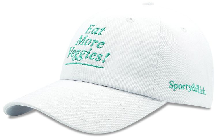 Sporty  Rich Eat More Veggies Hat WhiteAmalfi Green
