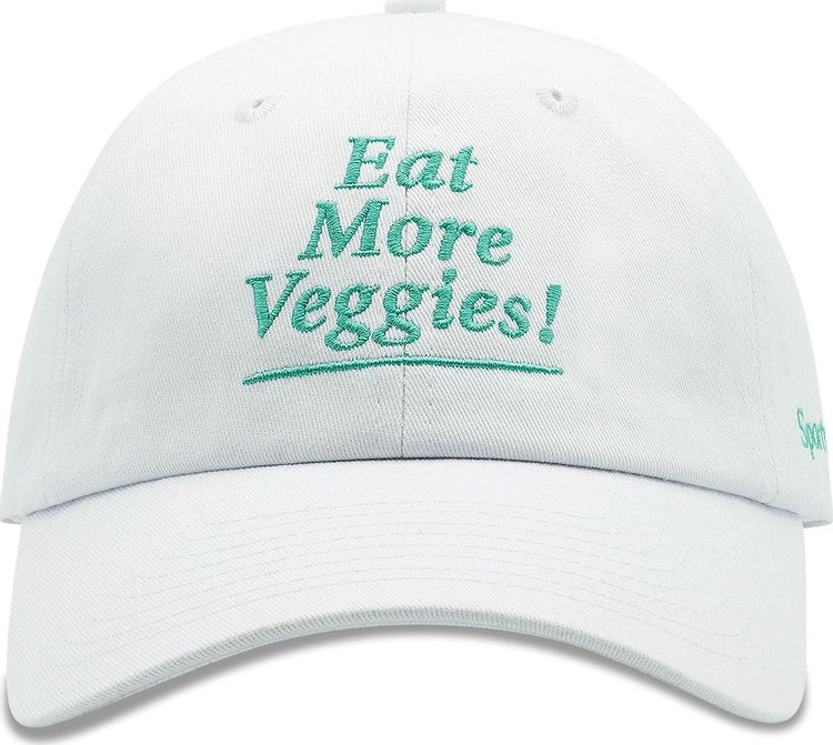 Sporty & Rich Eat More Veggies Hat 'White/Amalfi Green'
