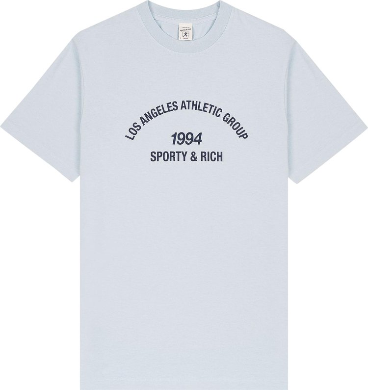 Sporty & Rich LA Athletic Group T-Shirt 'Baby Blue/Navy'
