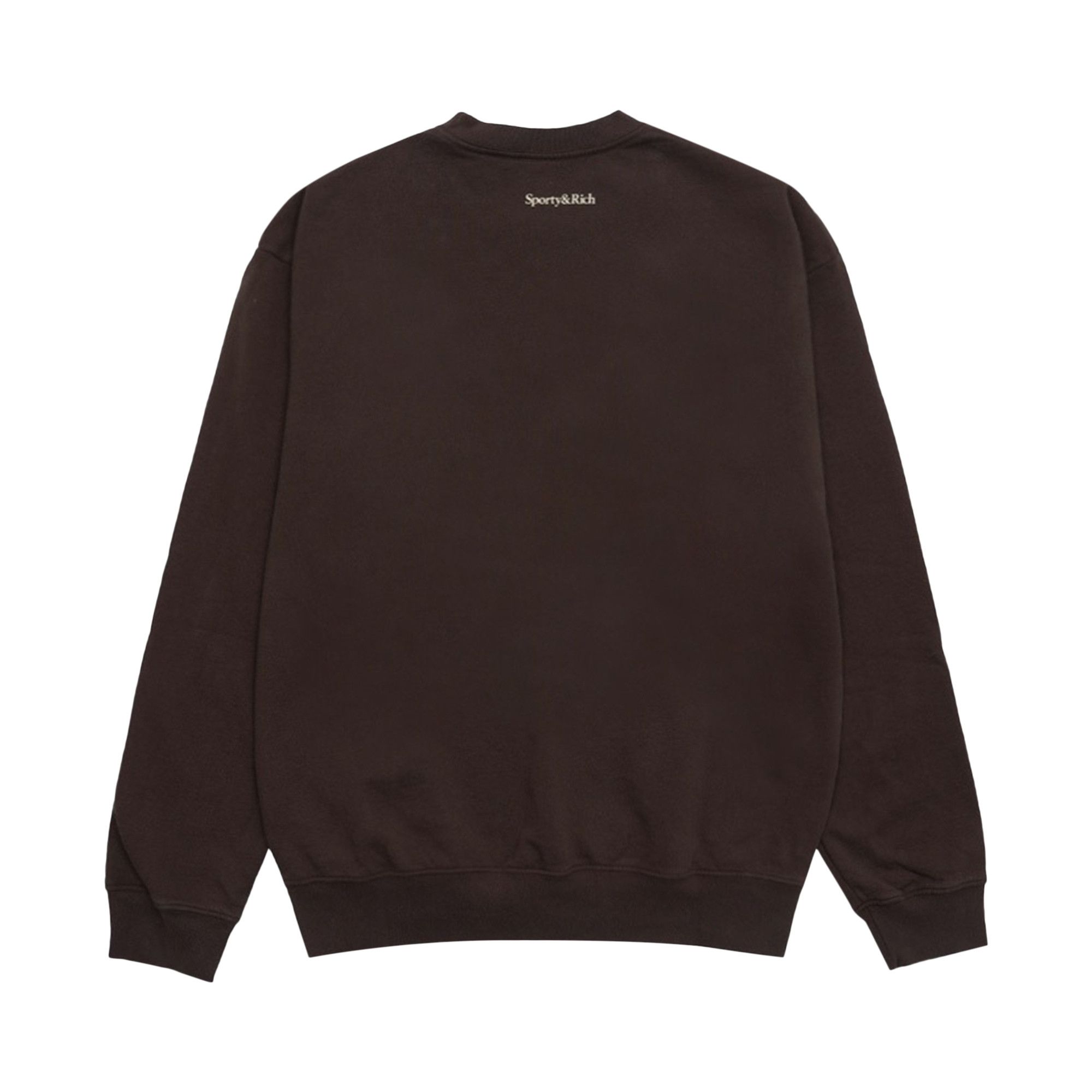 Buy Sporty & Rich Wellness Club Flocked Crewneck 'Chocolate